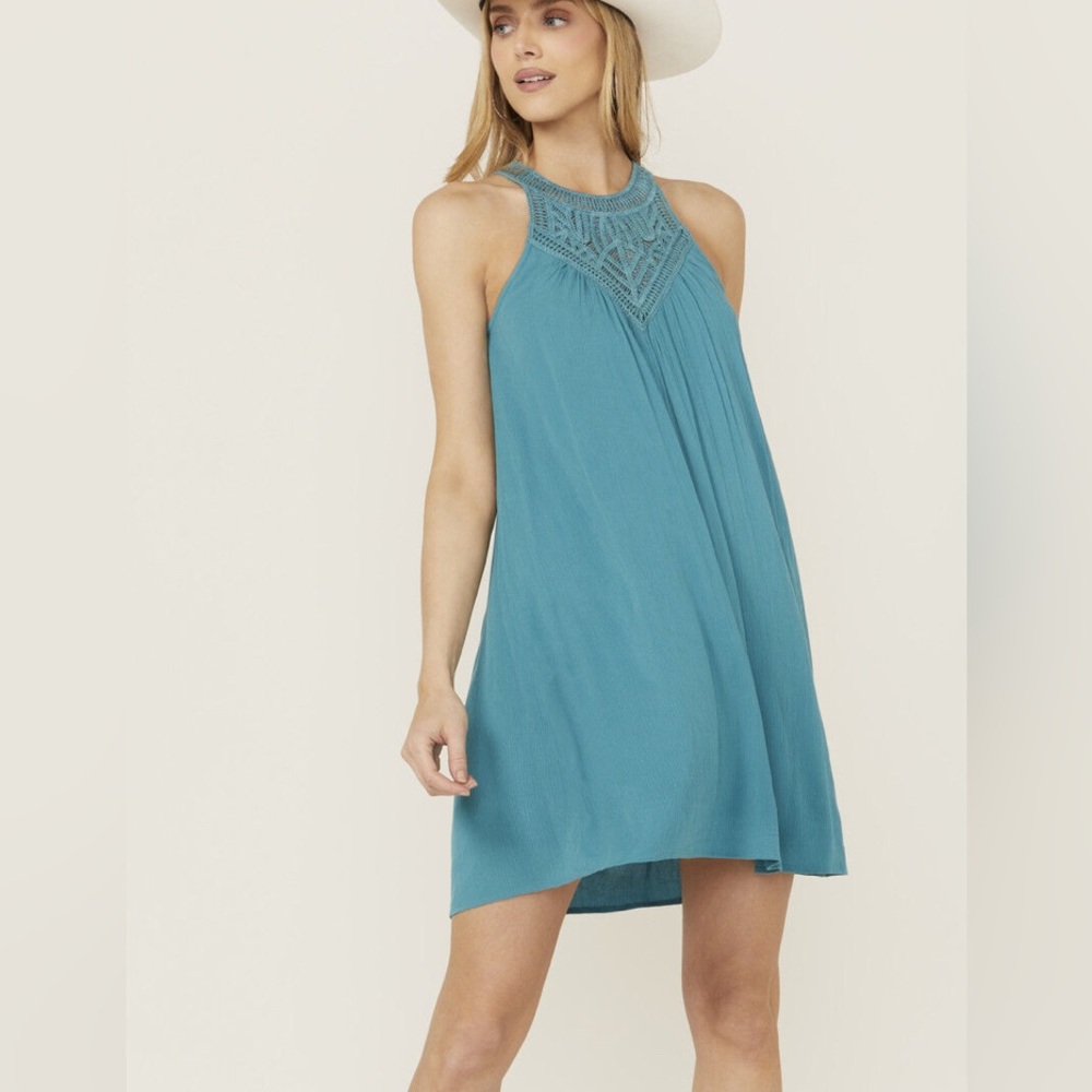 Shyanne Teal Sleeveless Dress